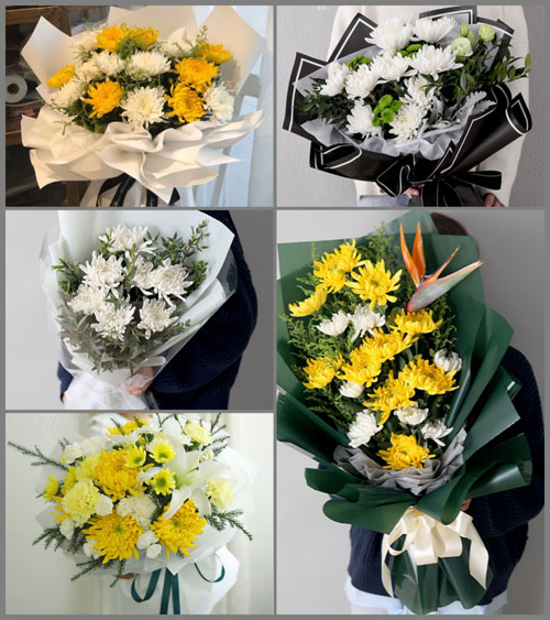 山东青岛胶州市三里河街道法家茔村白事花束代送